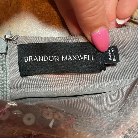 Brandon Maxwell Metallic Silver A-Line Skirt - Picture 2 of 5
